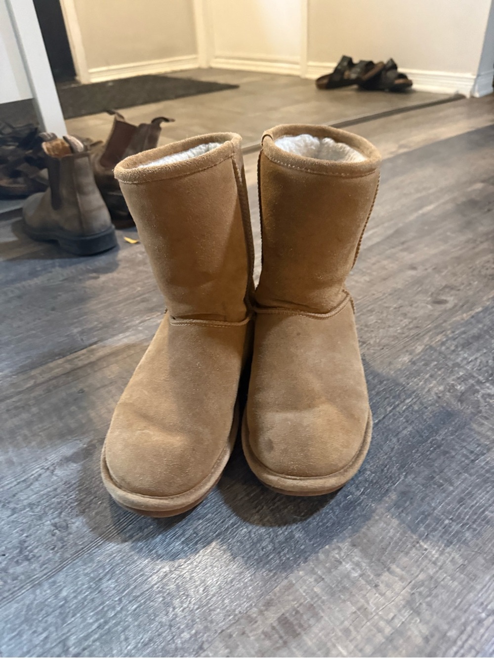Ladies Classic Cozy Suede Boots - Chestnut